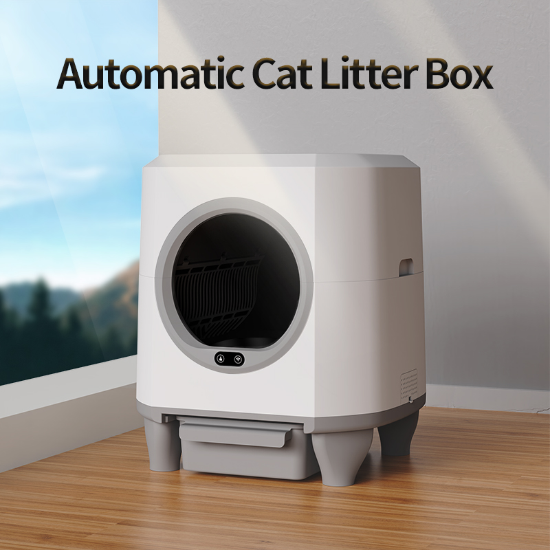 80L Smart Automatic Cat Litter Box with App Monitoring & S-Type Filter System