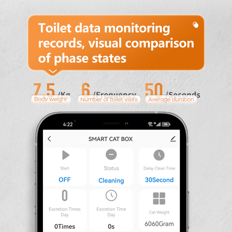 80L Smart Automatic Cat Litter Box with App Monitoring & S-Type Filter System - 图片 3