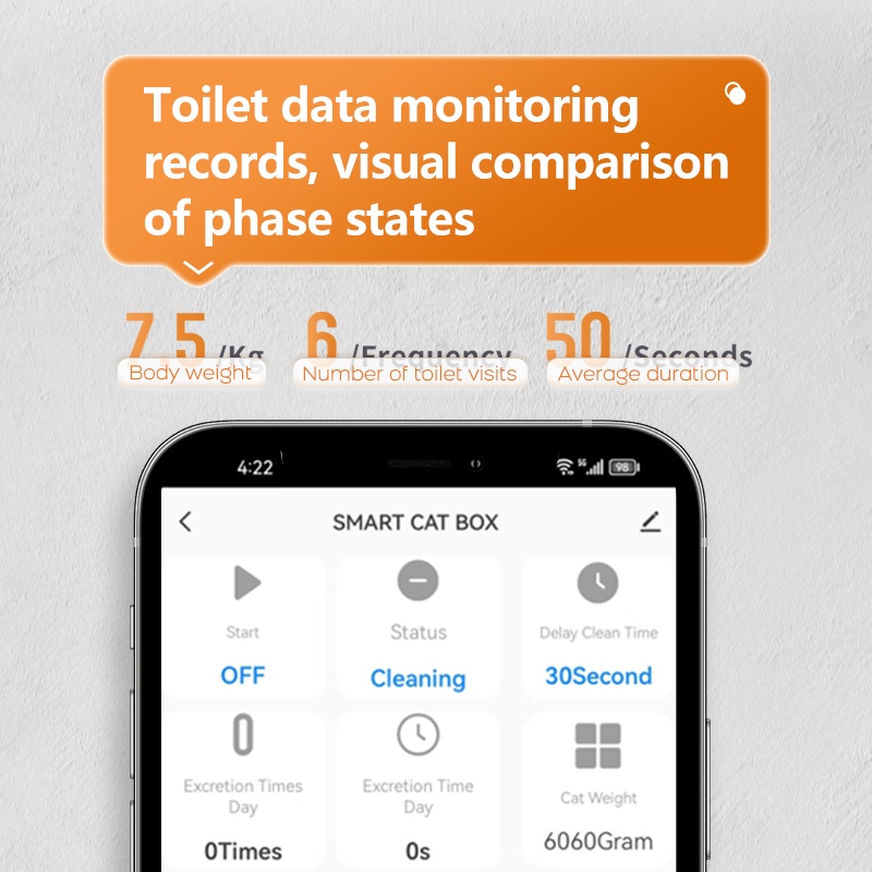 80L Smart Automatic Cat Litter Box with App Monitoring & S-Type Filter System - 图片 2